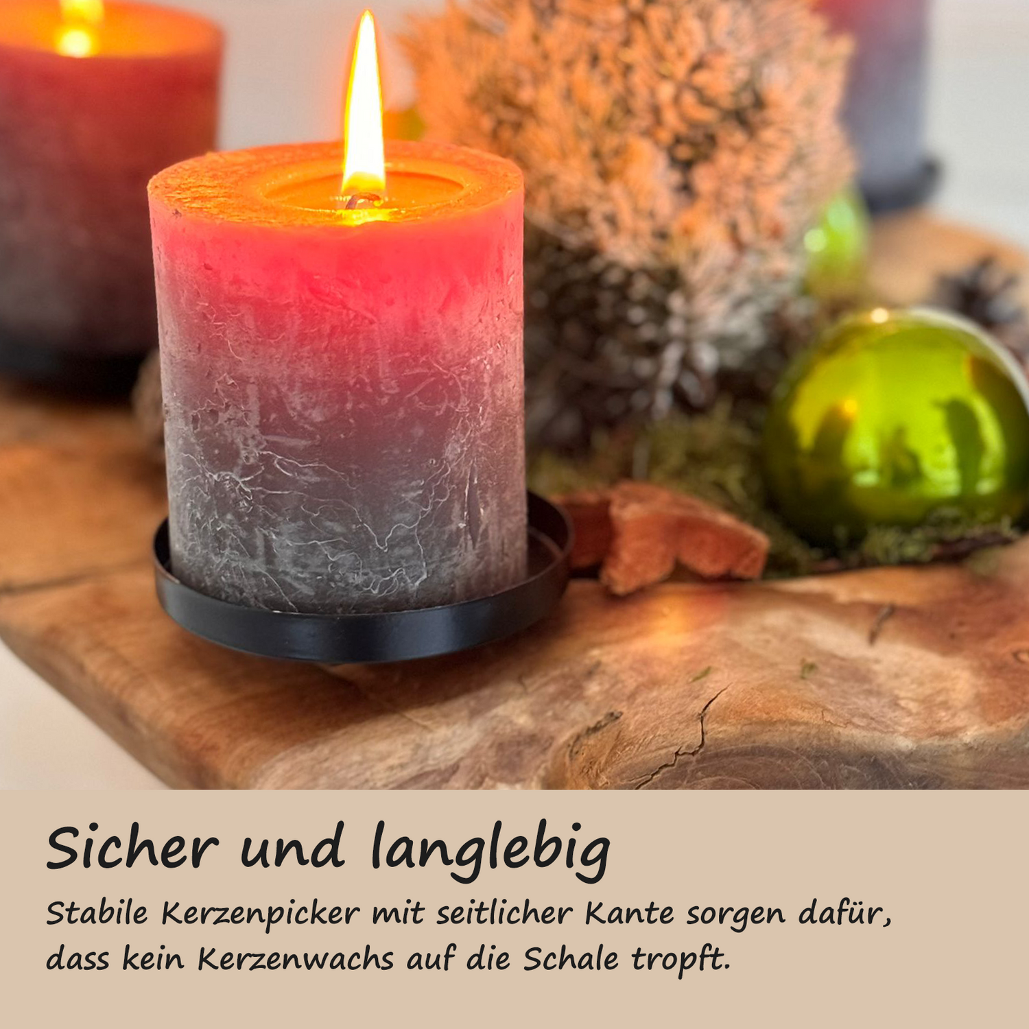 Homecall Advent wreath modern candle holder Advent wreath wood with 4 candle picks Advent arrangement key bowl Advent wreath tea lights wooden bowl ร 20cm - 25cm teak bowl (without candles and decorations)