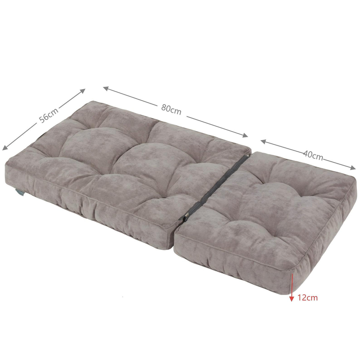 Homecall Decorative Bench Cushion, Seat Cushion with Backrest, Pack of 2, Nordic Design, for Garden Bench (Khaki, 120 x 60 cm)