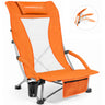 Foldable Beach Chair Lightweight 180 kg Load Capacity with High Mesh Backrest