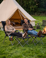 Campingstuhl Faltbar mit Fußablage Gepolstert Hochlehner, 150 kg Belastbar