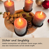 Homecall Advent wreath modern candle holder Advent wreath wood with 4 candle picks Advent arrangement key bowl Advent wreath tea lights wooden bowl Ø 30cm - 35cm teak bowl (without candles and decorations)