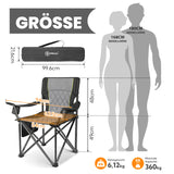 Homecall Camping Chairs, Foldable, Up to 360 kg, Ultra Large Camping Chair with High Backrest, Fully Padded, Robust and Reliable Folding Chair Camping for Outdoor, Balcony, Garden, Fishing, XXL