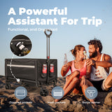 Bollerwagen Faltbar Gartenwagen Handwagen Strandwagen Klappbar Transportwagen (Inkl. Regenabdeckung! Kapazität erweiterbar durch 2 Aufbewahrungstaschen, bis 150KG, 120L+ , Campingwagen mit Reflektorstreifen), Für Einkaufen, Camping, Garten, Dogs