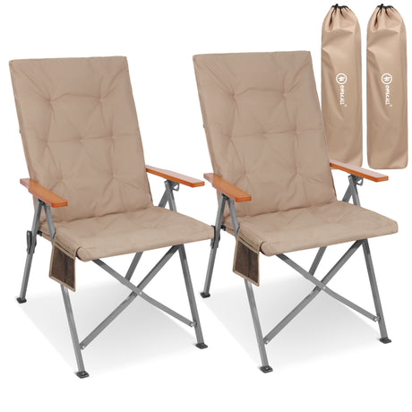 Homecall Camping Chair Foldable 150 kg Load Capacity High-Backed Chair Luxury Folding Chair Camping Chair with 3 Positions Adjustable with 4.5 cm Thick Padded Fishing Chair for Garden Balcony Caravan