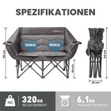 Camping Sofa faltbar XL für 2 Personen, extra dick gepolstert, bis 320 kg