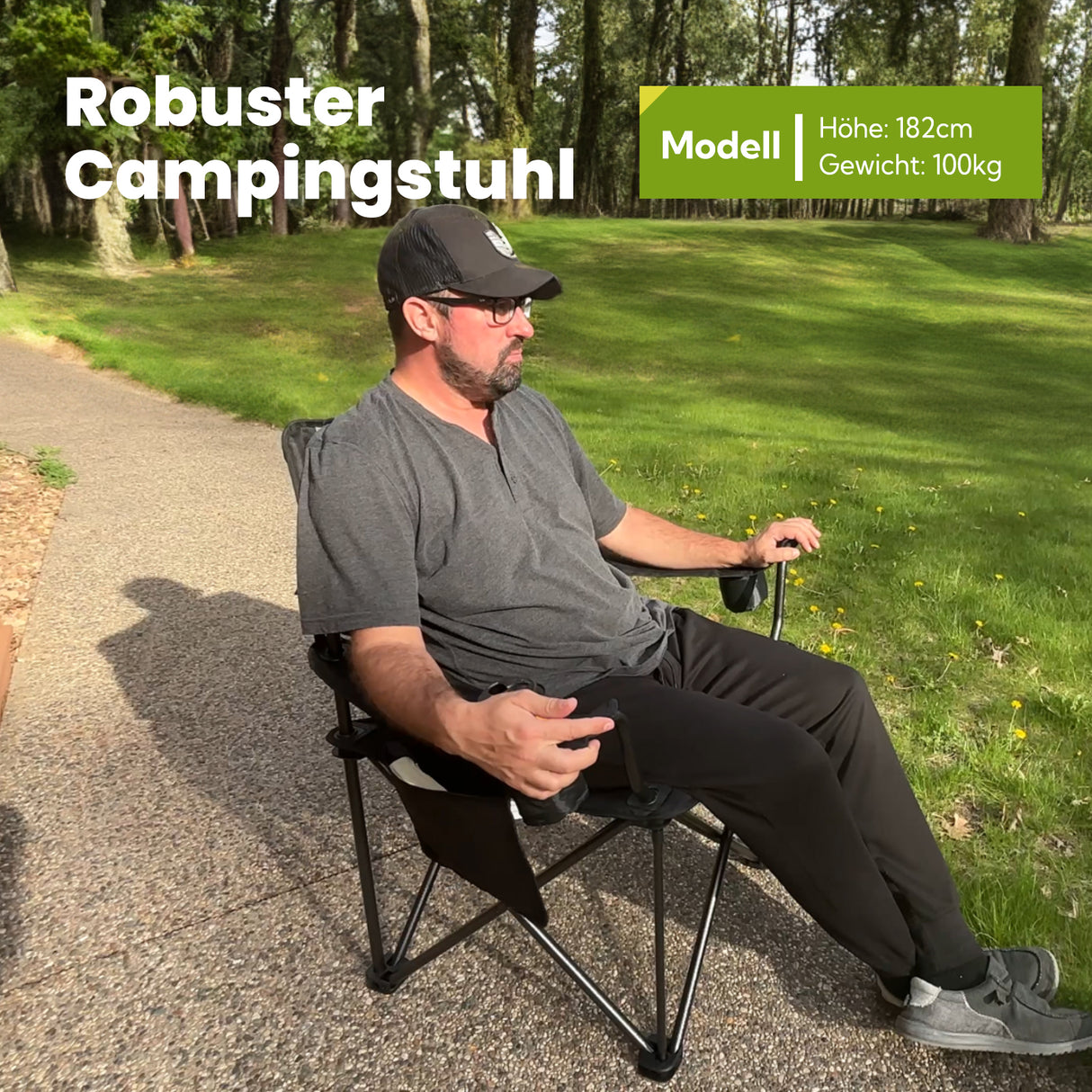 Homecall Camping Chairs, Foldable, Up to 360 kg, Ultra Large Camping Chair with High Backrest, Fully Padded, Robust and Reliable Folding Chair Camping for Outdoor, Balcony, Garden, Fishing, XXL