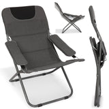 Homecall Camping Folding Chair with Padding and Adjustable Backrest - (Gray)