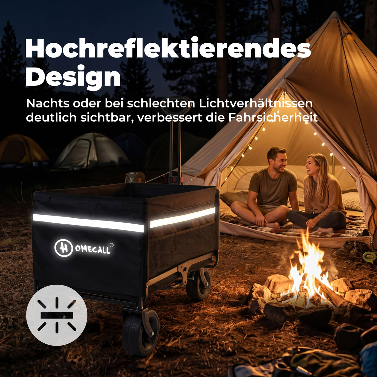 Bollerwagen Faltbar 120L+, Bis 150kg mit Heckklappe, Regenschutz, Bremsen Reflektorstreifen, Strandwagen Klappbar, Faltbarer Bollerwagen Für Hunde, Einkaufen, Camping, Strand, Transport, Outdoor
