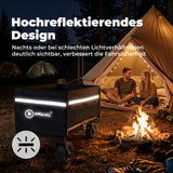Bollerwagen Faltbar 120L+, Bis 150kg mit Heckklappe, Regenschutz, Bremsen Reflektorstreifen, Strandwagen Klappbar, Faltbarer Bollerwagen Für Hunde, Einkaufen, Camping, Strand, Transport, Outdoor