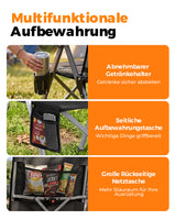 Campingstuhl Faltbar mit Fußablage Gepolstert Hochlehner, 150 kg Belastbar