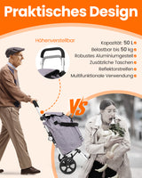 Homecall Foldable Shopping Trolley with 50 L + 5 L Cooling Function up to 50 kg, Shopping Bag with Wheels 3-in-1 Shopping Trolley & Sack Truck & Shoulder Bag (Standard)