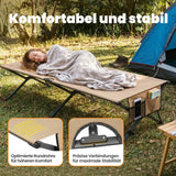 Homecall Feldbett klappbar XXL bis 240 kg, 210 x 80 cm, Aufklappen & sofort nutzen (Sand)