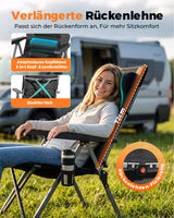 Campingstuhl Faltbar mit Fußablage Gepolstert Hochlehner, 150 kg Belastbar