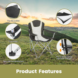 Homecall Camping Chair Fishing Chair Flat Chair Foldable Deck Chair, Cup Holder, Padded, 3 Way Adjustable Backrest, up to 150KG