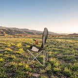 HOMECALL Campingstuhl Hochlehner Klappstuhl Gartenstuhl Angelstuhl, Angenehme Polsterung (Bis 150KG, mit hoher Rückenlehne Armlehne Getränkehalter), für Camp Garten Balkon