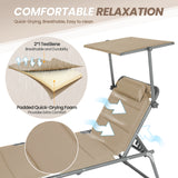 HOMECALL Garden Sun Lounger Aluminum Lounger Deck Chair Foldable, Textilene With Quick - drying Foam, Sun - Roof, bis 180KG - Homecall - outdoor