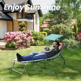 HOMECALL Garden Sun Lounger Aluminum Lounger Deck Chair Foldable, Textilene With Quick - drying Foam, Sun - Roof, bis 180KG - Homecall - outdoor