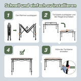 Camping Table Foldable Up to 100 kg Camping Table Height Adjustable (76/84.5/92.5 cm) Sturdy Aluminium Folding Table for 6 People - Roll Up Camping Table 120 x 70 cm Oversize Rolling Table for