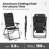 HOMECALL 3D Mesh Cover Recliner with Adjustable 5 Position Armrest Garden Chair Aluminum Caravan Folding Chair - Homecall - outdoor