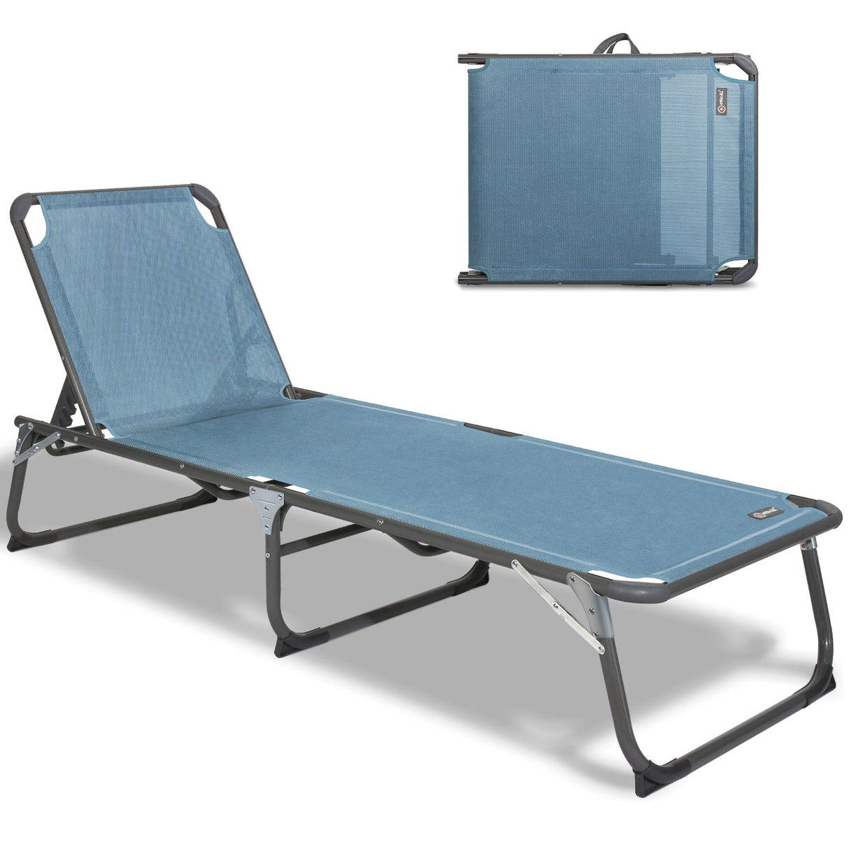 HOMECALL Aluminum Folding Sun Lounger, Textile Fabric, 200x70x35 cm, Max Load Capacity 150KG - Homecall - outdoor