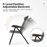 Homecall Camping Chair Foldable 150 KG Load Capacity Garden Chair Foldable High Back - Balcony Chair Fishing Chair Patio Chairs, 5 - Way Adjustable Backrest with Armrest for Camping, Garden, Balcony, Size: Set of 1 - Homecall - outdoor