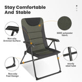 Homecall Camping Folding Chair with Padded Cushion, 5 Position Adjustable Backrest - Homecall - outdoor