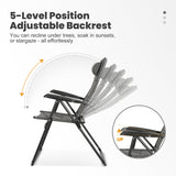 Homecall Camping Folding Chair with Padding and Adjustable Backrest - (Gray) - Homecall - outdoor