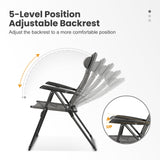 Homecall Camping Folding Chair with Padding and Adjustable Backrest - (Gray) - Homecall - outdoor