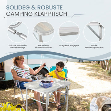 homecall campingtisch Homecall Camping Table Foldable 75 X 55 X 63/25 cm, Height Adjustable, – Homecall-outdoor