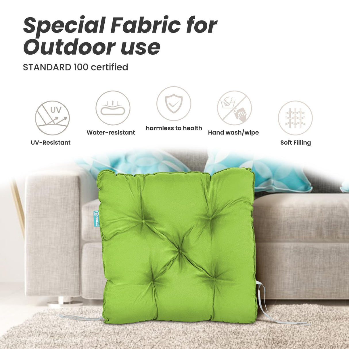 HOMECALL Cushion Cover For Garden Bench, Approx. 50 x 50 x 12 cm, Multi - coloured - Homecall - outdoor