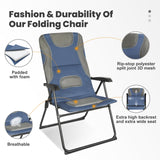 Homecall Folding Garden Camping Chair with Padded 3D - Mesh, 5 Position Adjustable Backrest, XXL - (Blue/Grey) - Homecall - outdoor