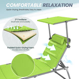 HOMECALL Garden Sun Lounger Aluminum Lounger Deck Chair Foldable, Textilene With Quick - drying Foam, Sun - Roof, bis 180KG - Homecall - outdoor