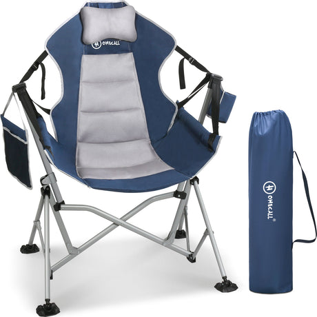 HOMECALL Swing Chair Rocking Chair Outdoor Camping Chair, Foldable Hanging Chair with Adjustable Backrest, bis 180 KG - Homecall - outdoor