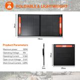 HOMEMORE 100W Foldable Solar Panel for Power Station, Portable Outdoor Solar Charger with Adjustable Stands, Waterproof IP65 for Camping, Car, Caravan, RV - Homecall - outdoor