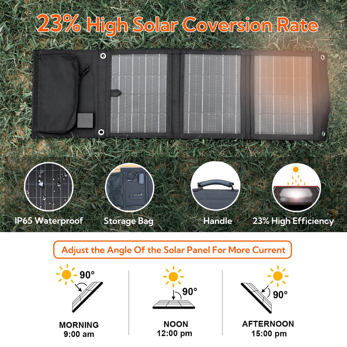 HOMEMORE 100W Portable Solar Panel for Power Station,Foldable Outdoor Solar Charger with USB DC Output,IP65 Waterproof for Outdoor Travel Camping RV - Homecall - outdoor