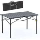 Campingtisch Klappbar Bis 100KG  Alu Klapptisch für 6 Personen, 118 x 70CM, mit Tragetasche Roll Up Camping Tisch  Übergröße Rolltisch für Camping, Outdoor, Garten, Balkon, Picknick, Strand, Silbergrau