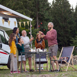 Campingtisch Klappbar Bis 100KG  Alu Klapptisch für 6 Personen, 118 x 70CM, mit Tragetasche Roll Up Camping Tisch  Übergröße Rolltisch für Camping, Outdoor, Garten, Balkon, Picknick, Strand, Silbergrau
